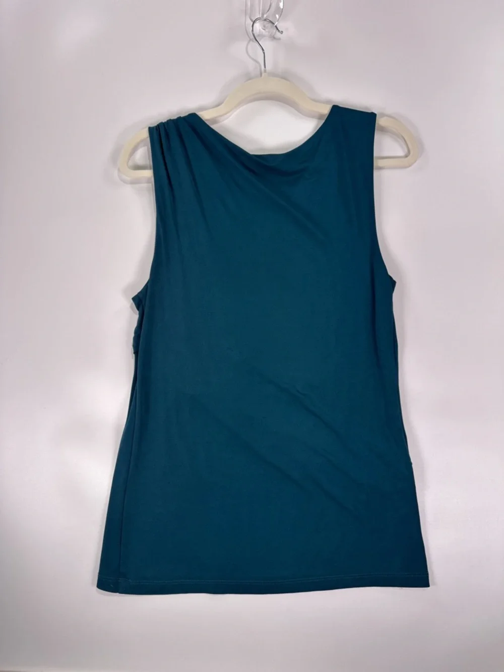 Theory Teal Asymmetrical Draped Tank Top Size Large - Picture 7 of 9